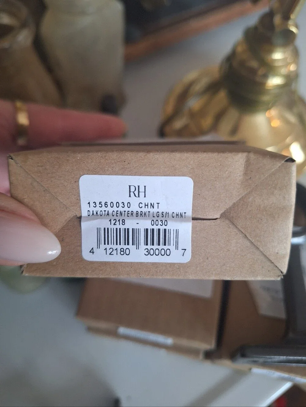 Restoration Hardware Dakota Center Bracket Qty (5) for 1 1/4” Rod, Chestnut NIB